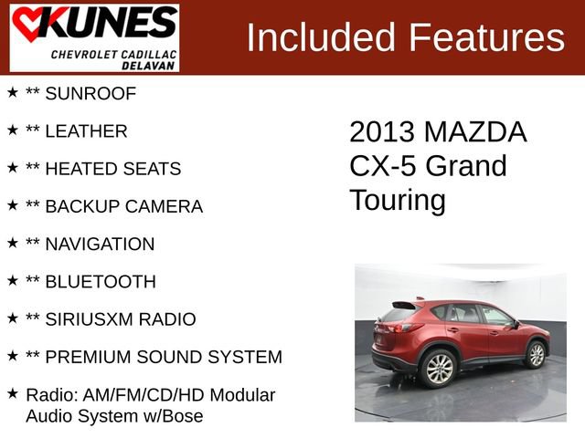 Used 2013 MAZDA CX-5 Grand Touring w/ GT Tech Pkg FWD image 3