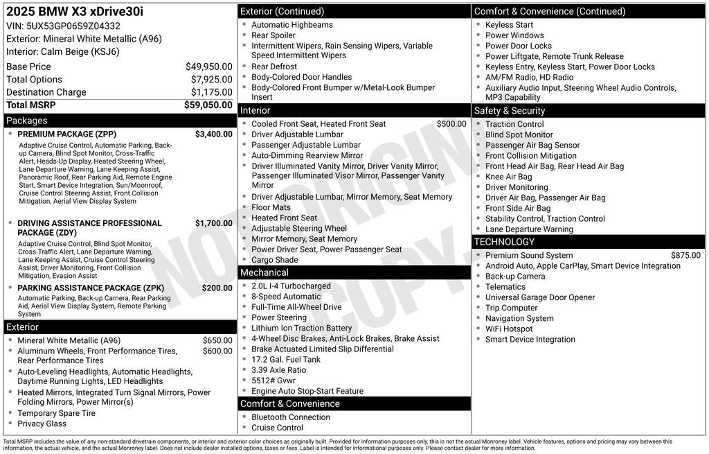 Certified 2025 BMW X3 xDrive30i w/ Premium Package image 44