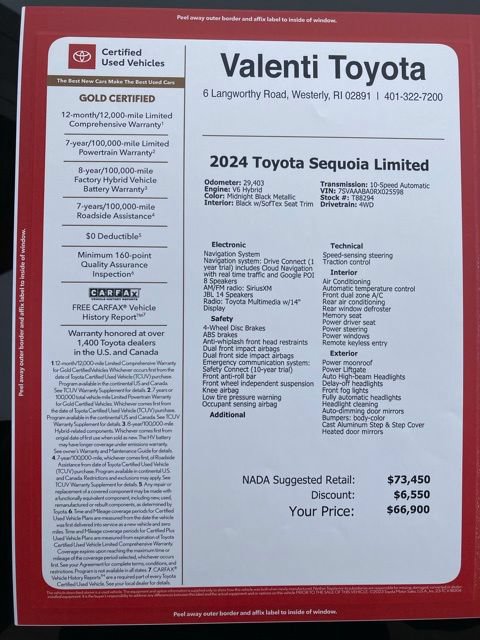 Certified 2024 Toyota Sequoia Limited AWD/4WD image 62