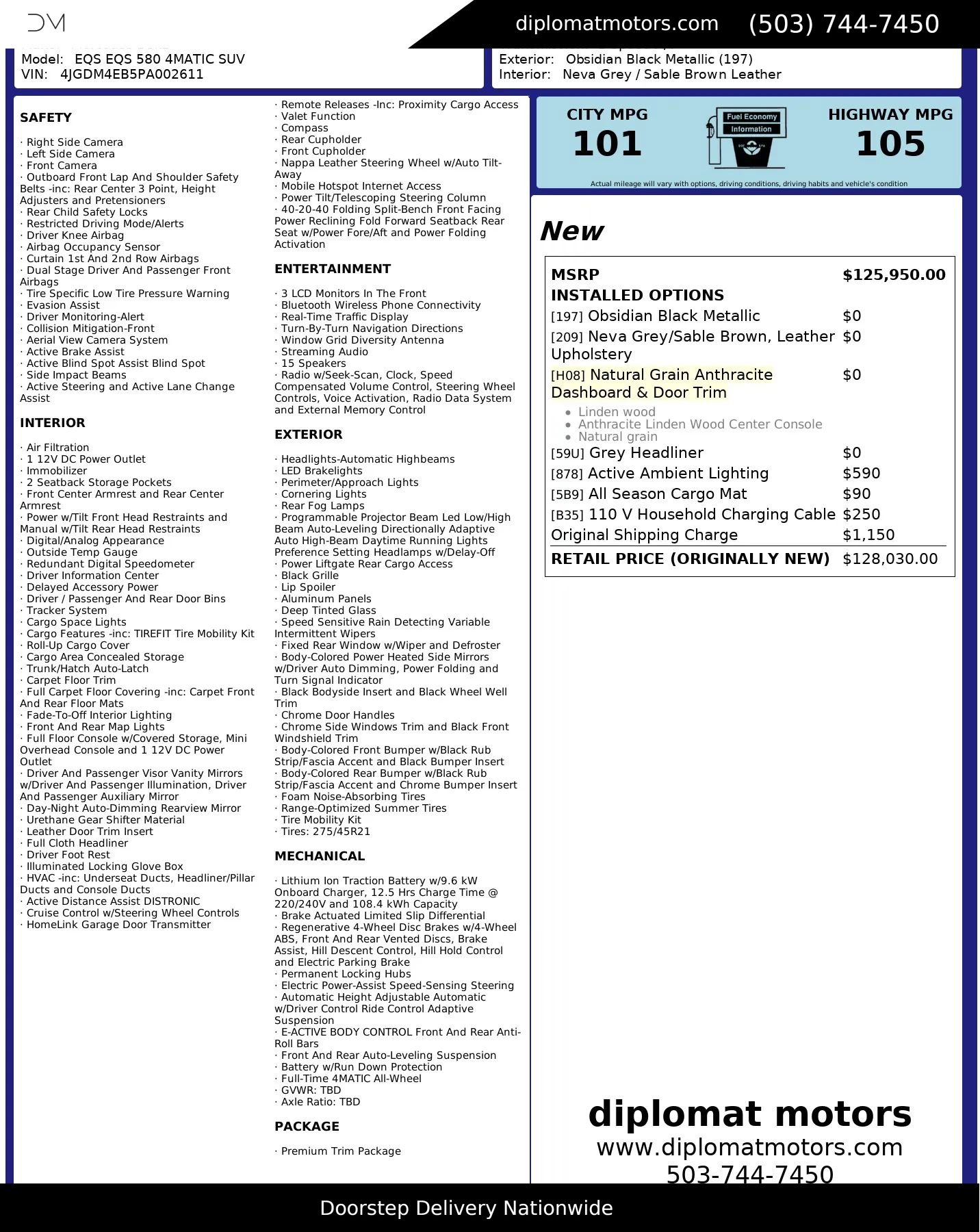 Used 2023 Mercedes-Benz EQS 580 4MATIC SUV image 2