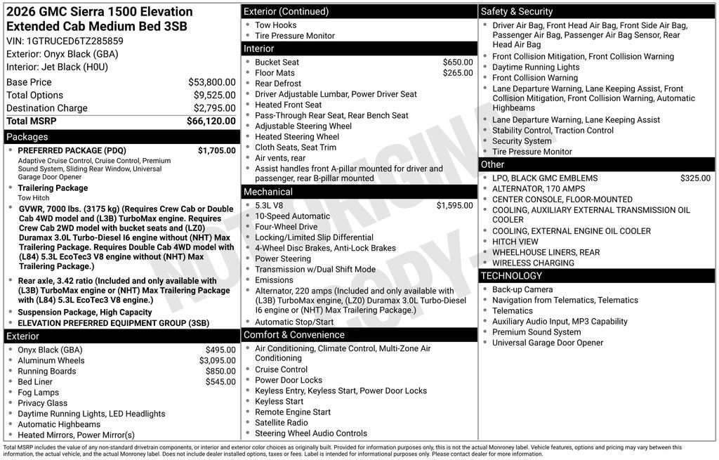 New 2026 GMC Sierra 1500 Elevation w/ Preferred Package AWD/4WD image 5