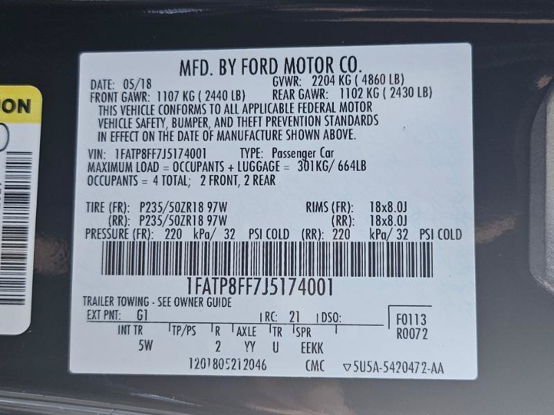 Used 2018 Ford Mustang GT Premium w/ Equipment Group 401A RWD image 45