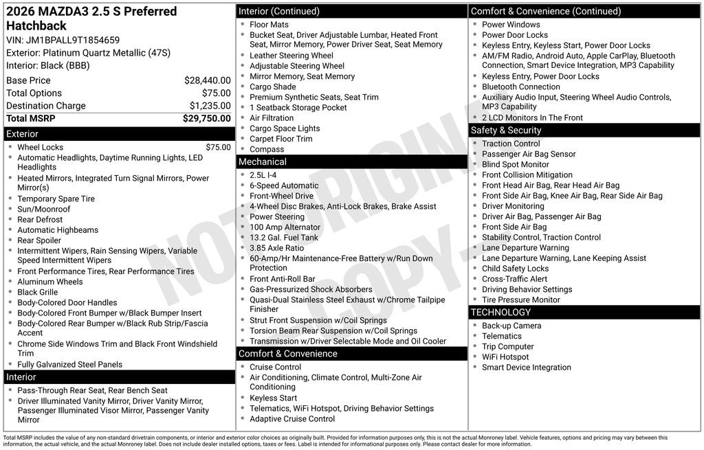 New 2026 MAZDA MAZDA3 s image 2