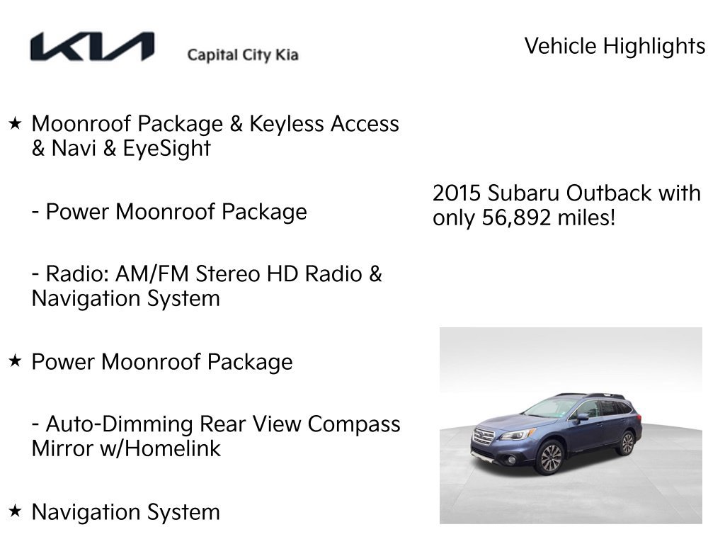Used 2015 Subaru Outback 2.5i Limited AWD/4WD image 7