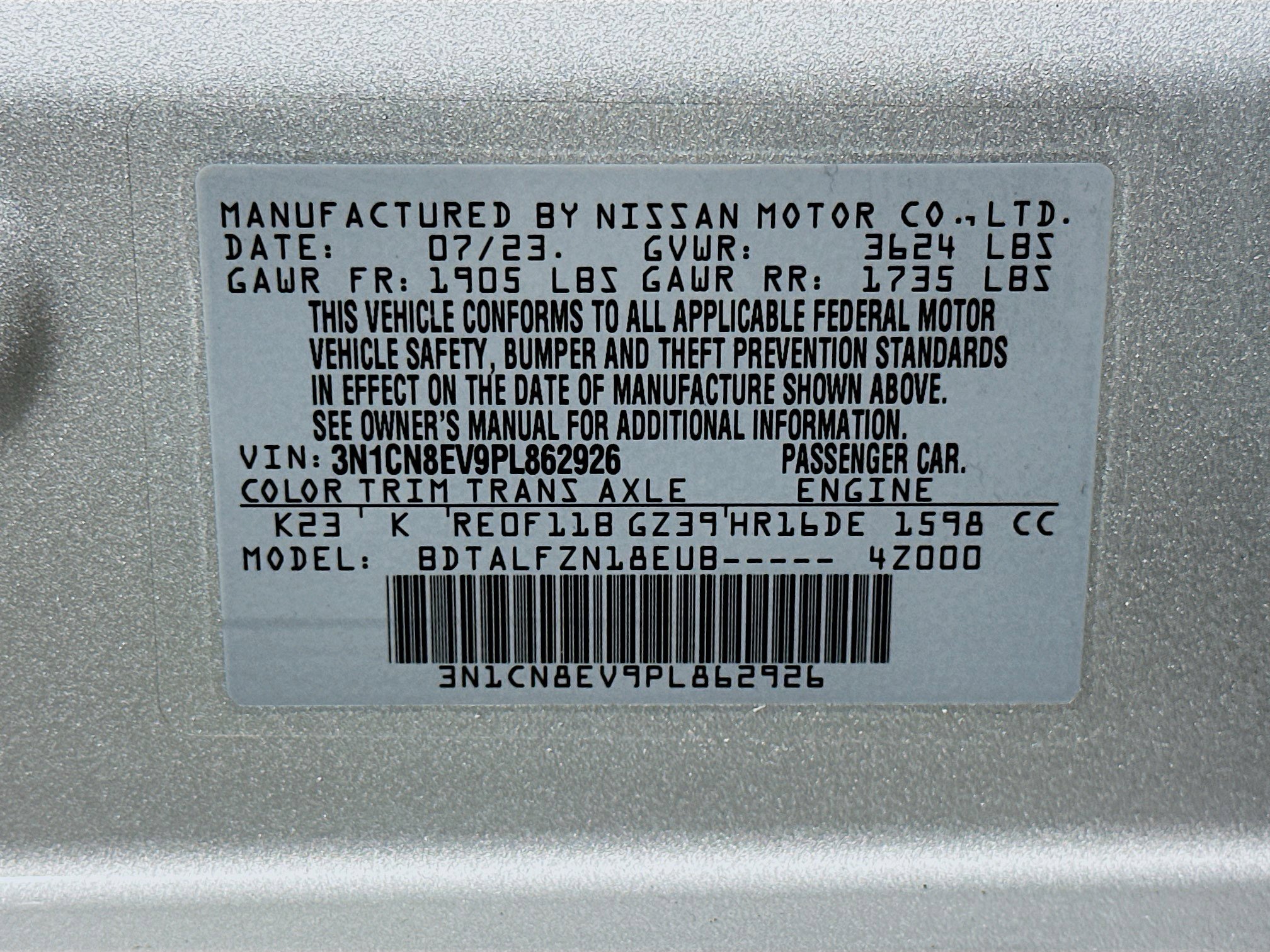 Used 2023 Nissan Versa SV image 12