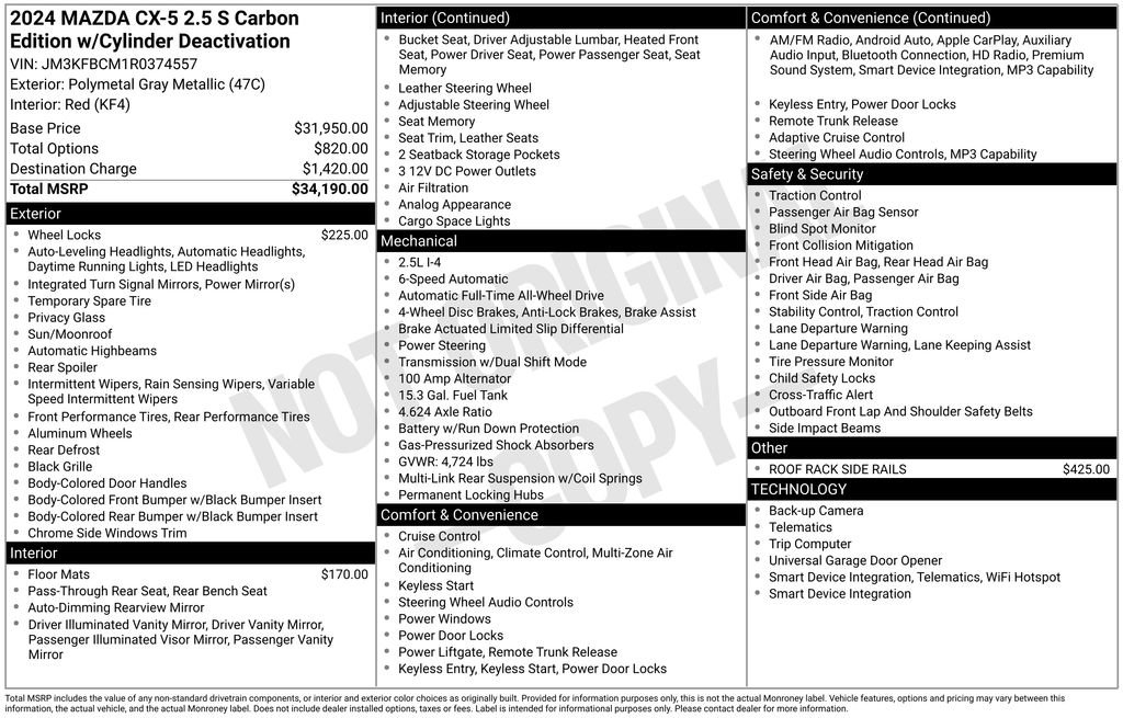 Used 2024 MAZDA CX-5 Carbon Edition AWD/4WD image 6