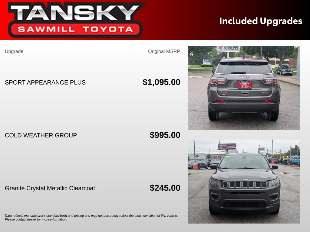 Used 2021 Jeep Compass Sport w/ Cold Weather Group AWD/4WD image 32