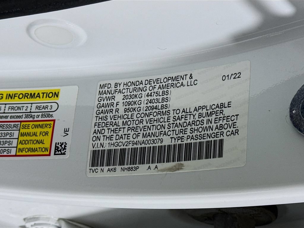 Certified 2022 Honda Accord Touring image 35