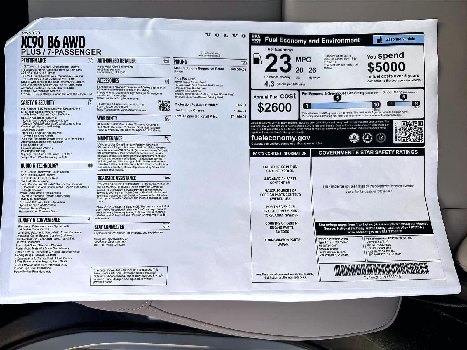 New 2027 Volvo XC90 B6 Plus AWD/4WD image 35