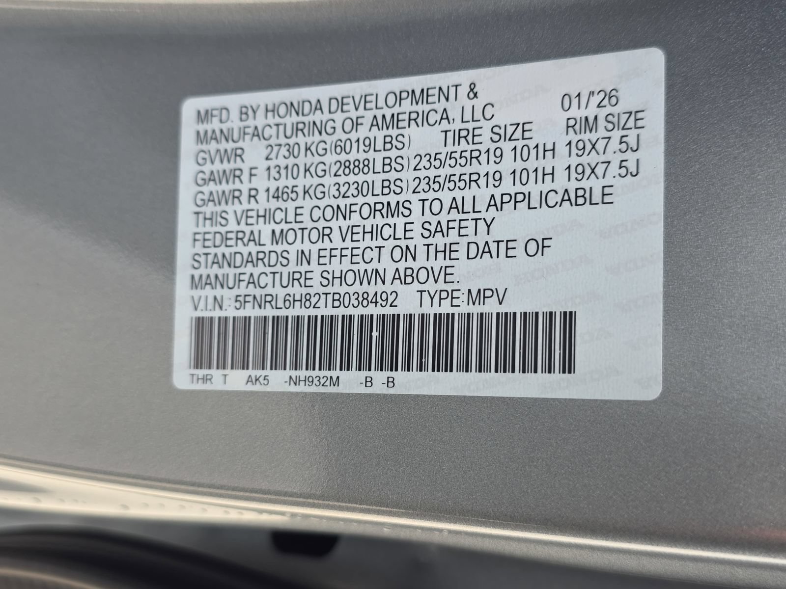 New 2026 Honda Odyssey Touring image 34