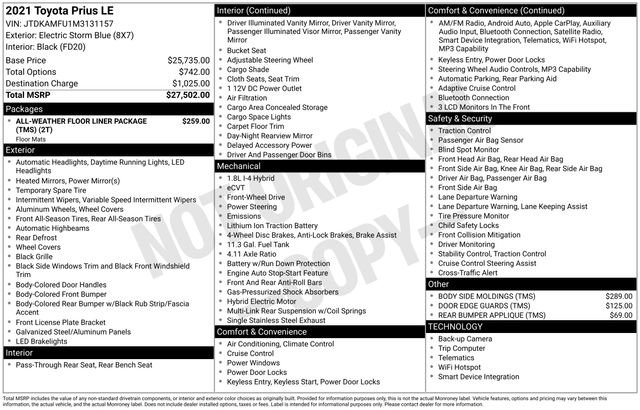 Certified 2021 Toyota Prius LE image 29