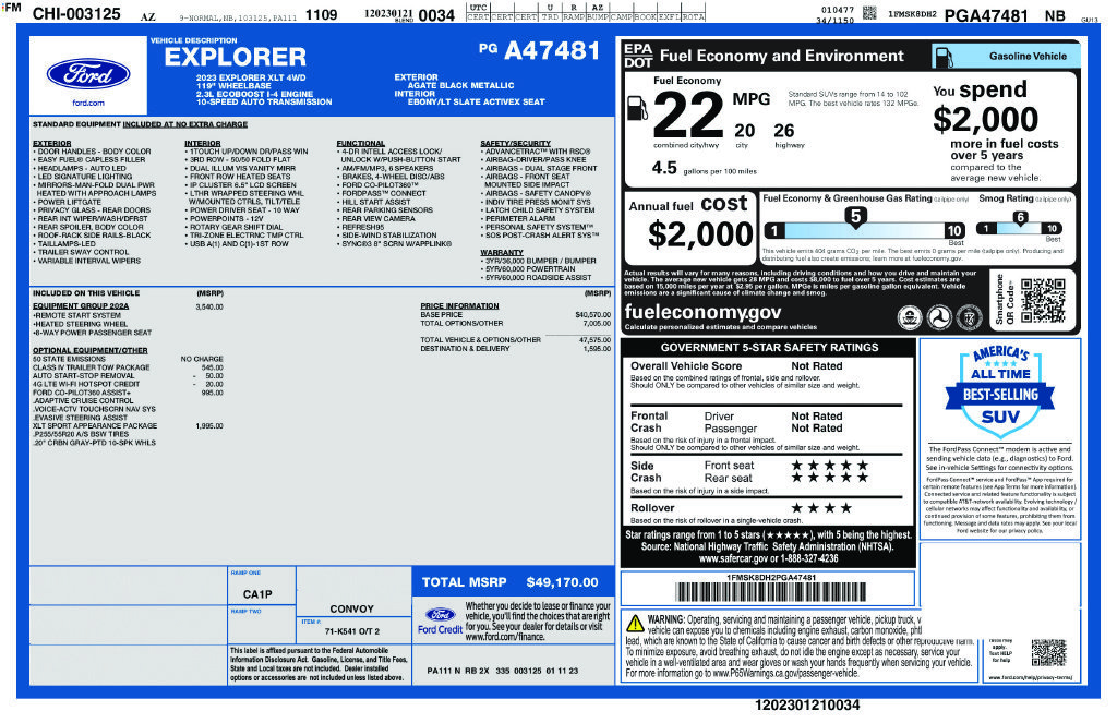 Used 2023 Ford Explorer XLT w/ Equipment Group 202A AWD/4WD image 17