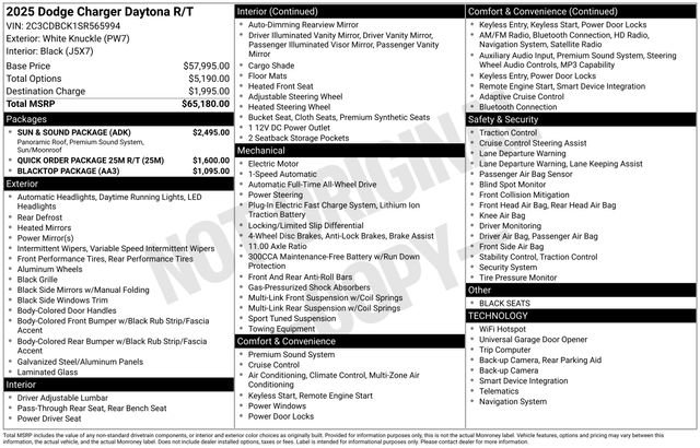 New 2025 Dodge Charger Daytona R/T w/ Sun & Sound Package image 34