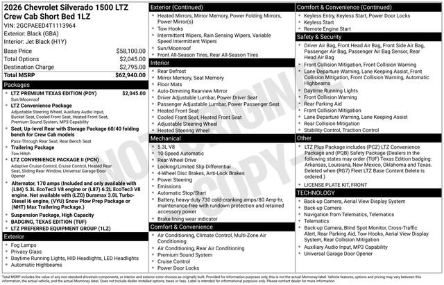 Used 2026 Chevrolet Silverado 1500 LTZ w/ LTZ Premium Texas Edition image 33