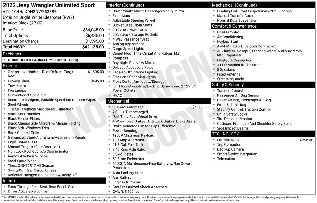 Used 2022 Jeep Wrangler Unlimited Sport image 27