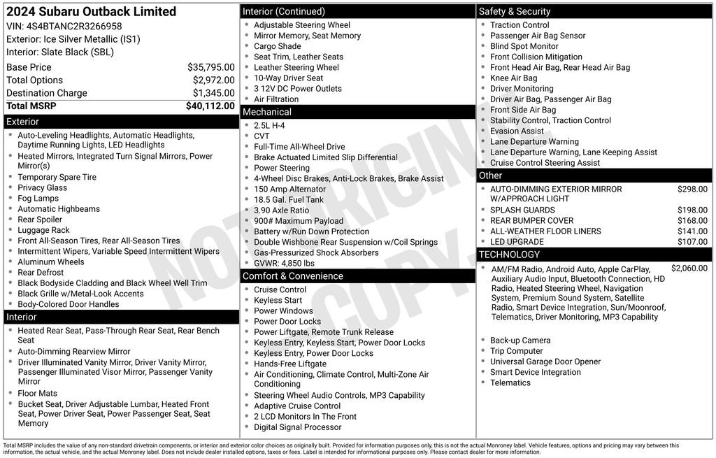Used 2024 Subaru Outback Limited image 34