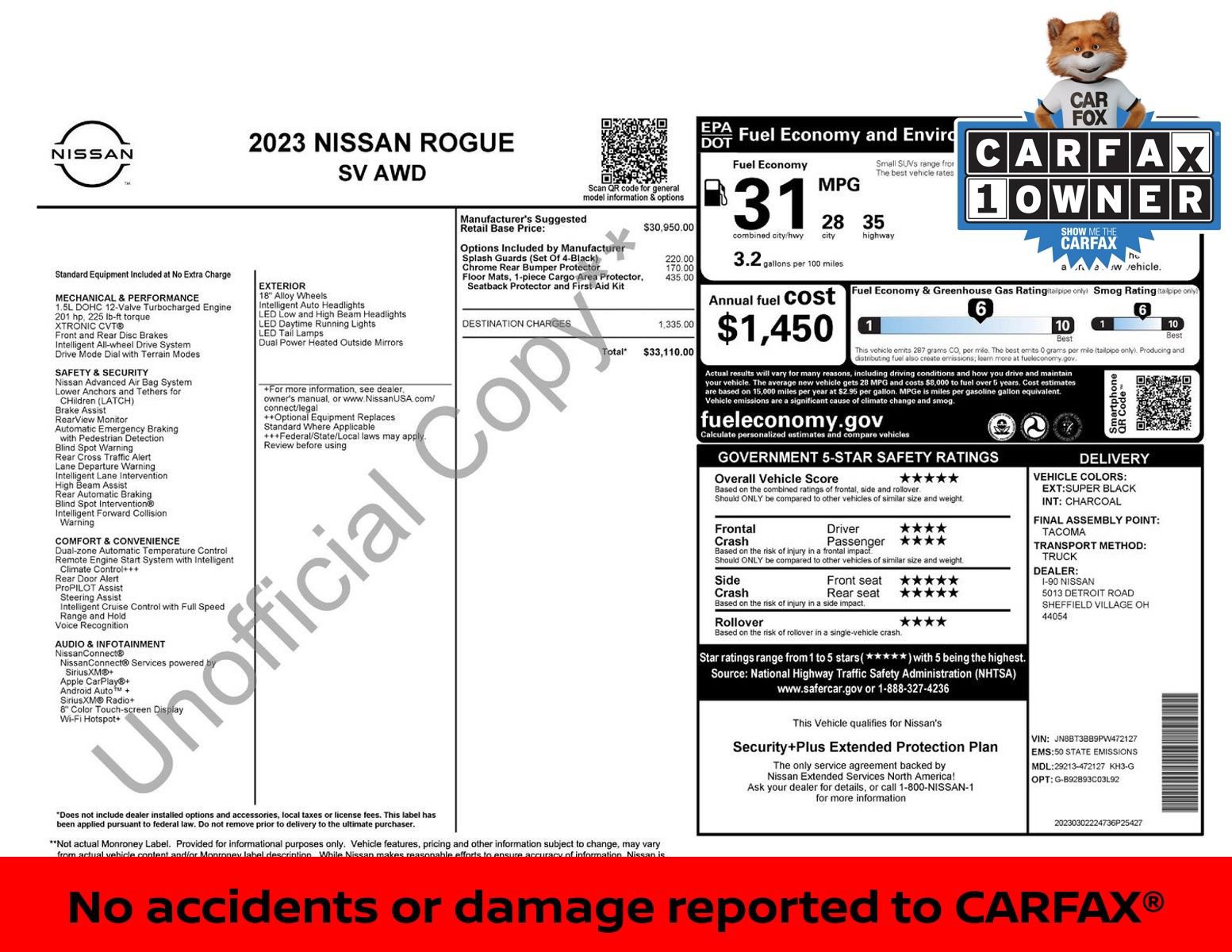 Certified 2023 Nissan Rogue SV AWD/4WD image 3