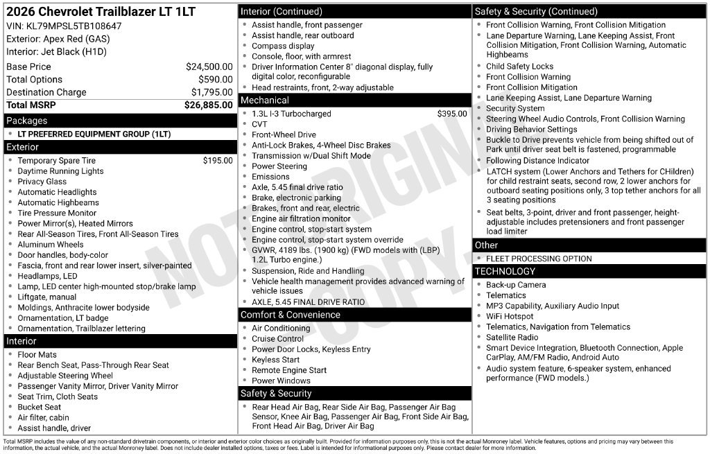 Used 2026 Chevrolet TrailBlazer LT FWD image 33