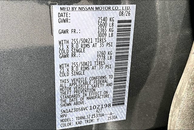 New 2027 Nissan Murano Platinum w/ Cargo Package AWD/4WD image 8