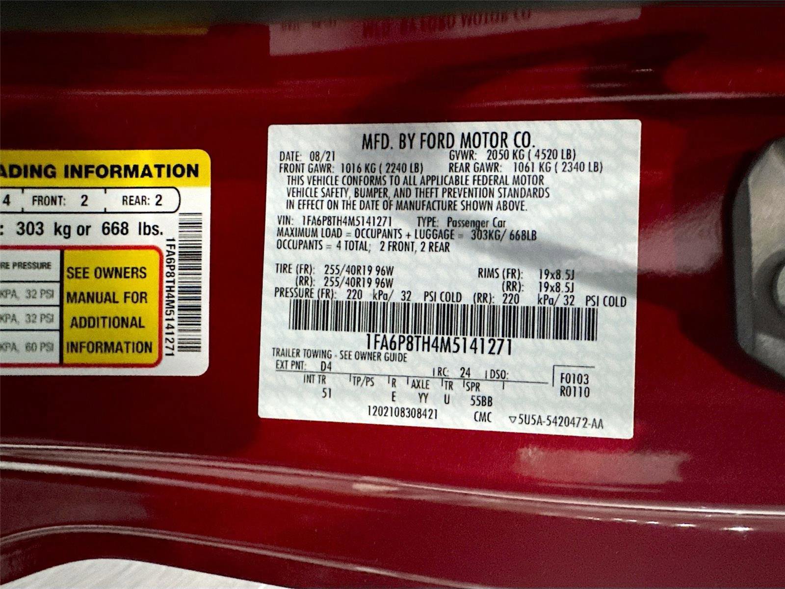 Used 2021 Ford Mustang Premium w/ Equipment Group 201A RWD image 35