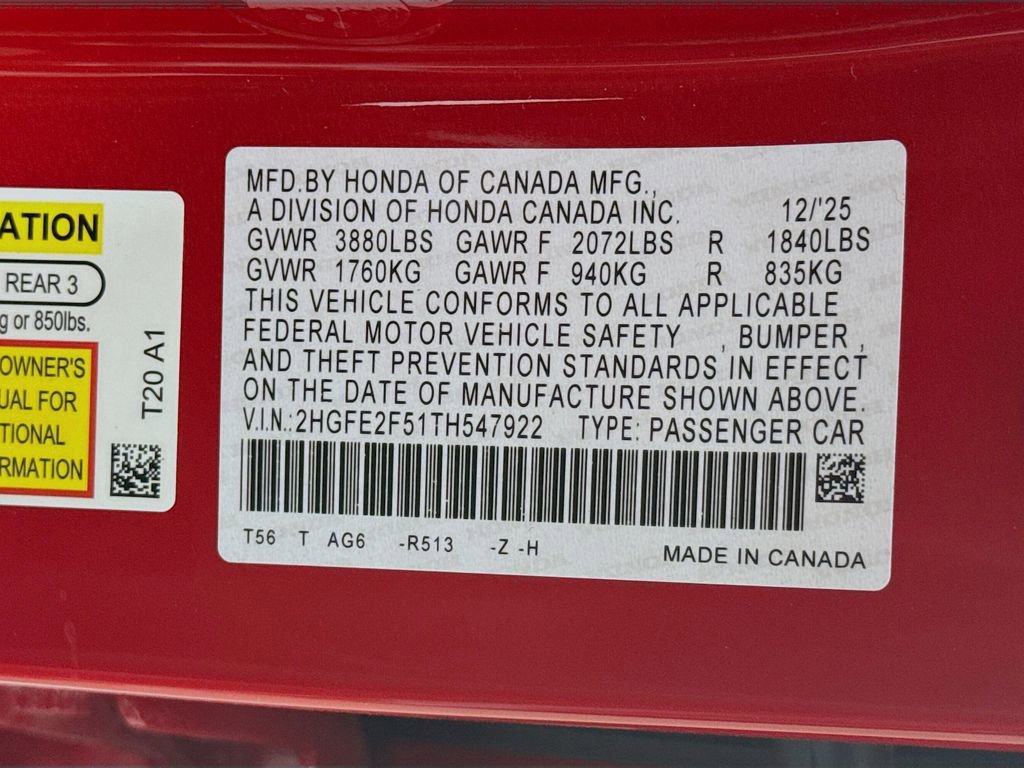 New 2026 Honda Civic Sport image 29