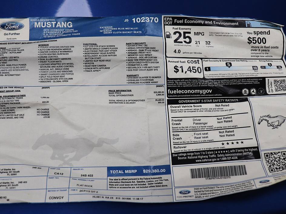 Used 2018 Ford Mustang Coupe w/ Wheel & Stripe Package image 38