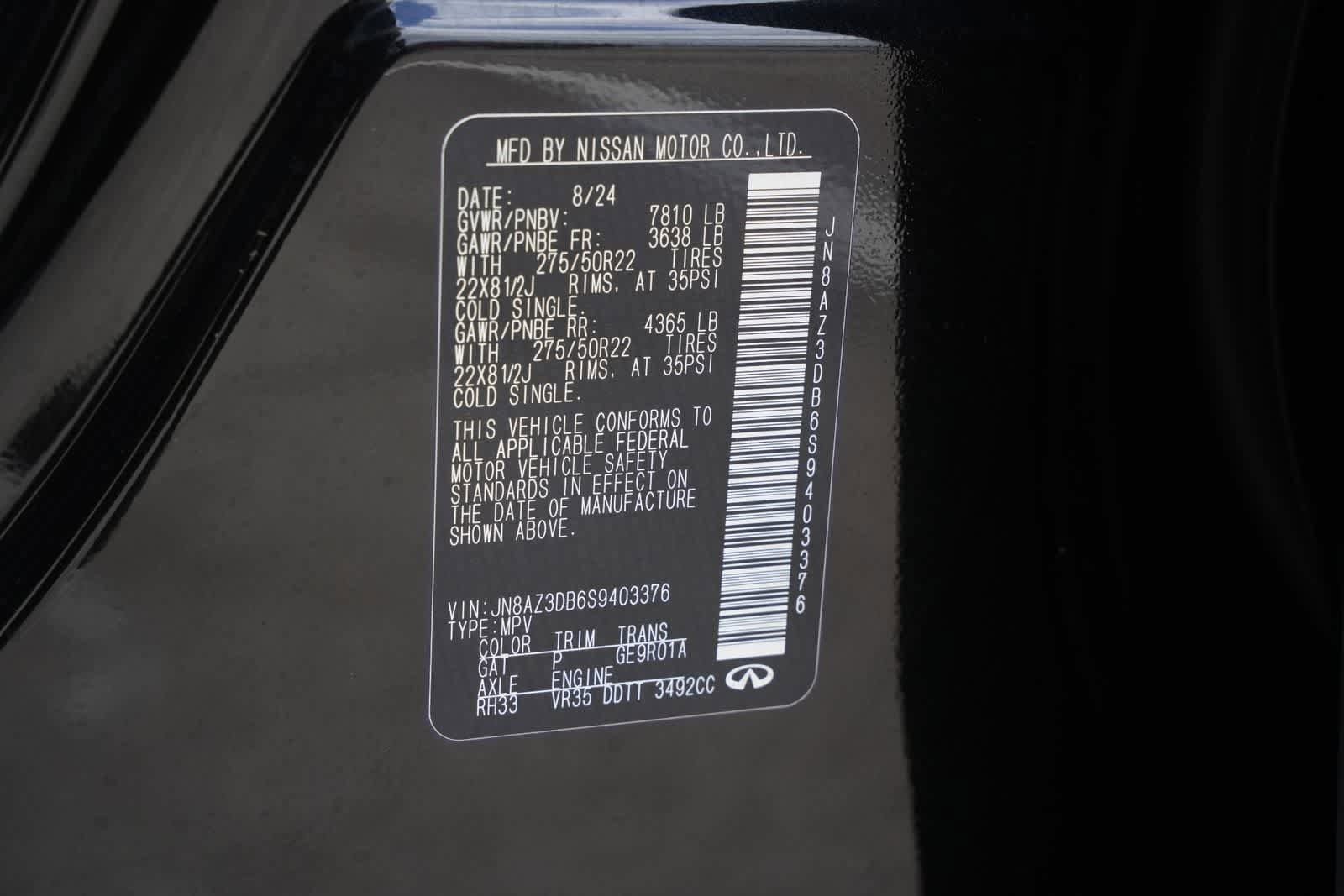 Certified 2025 INFINITI QX80 Sensory AWD/4WD image 21