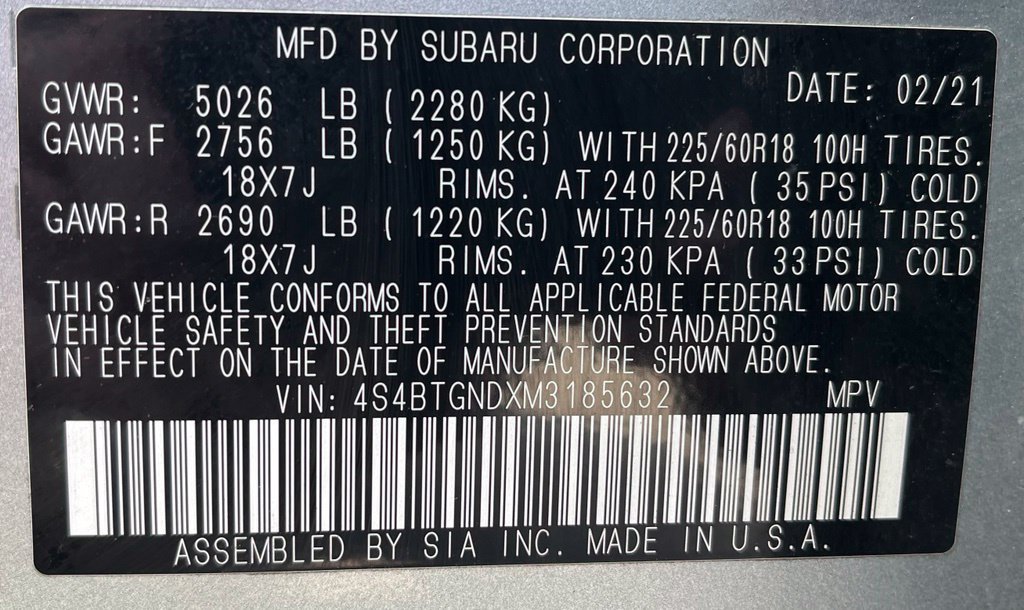 Used 2021 Subaru Outback Limited XT w/ Popular Package #2 AWD/4WD image 44