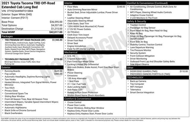 Used 2021 Toyota Tacoma TRD Off-Road w/ TRD Premium Off Road Package image 7