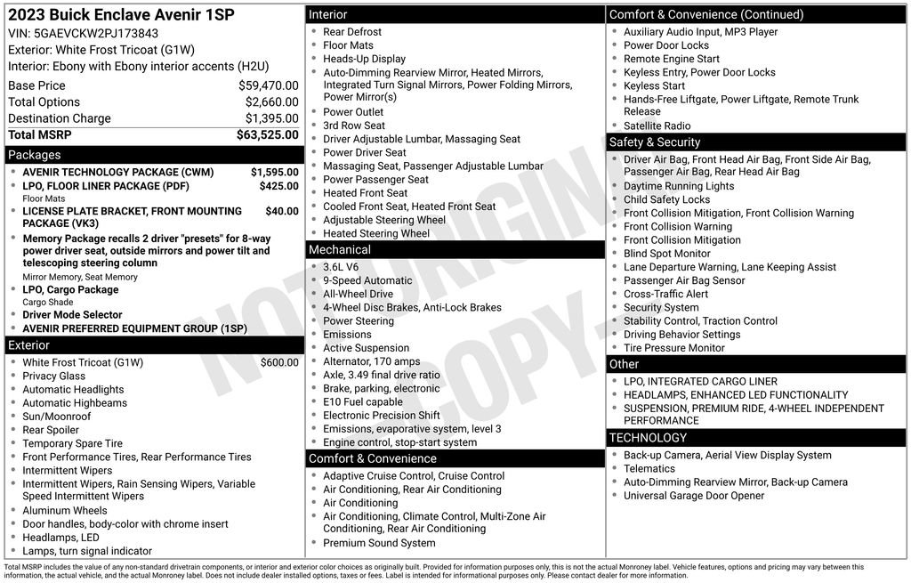 Certified 2023 Buick Enclave Avenir w/ Avenir Technology Package image 14