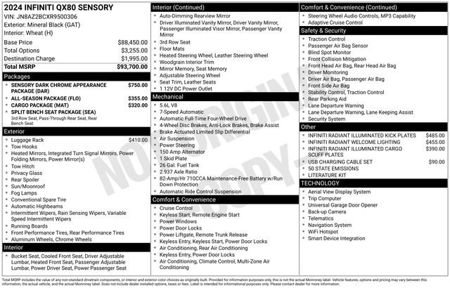 Used 2024 INFINITI QX80 Sensory image 44