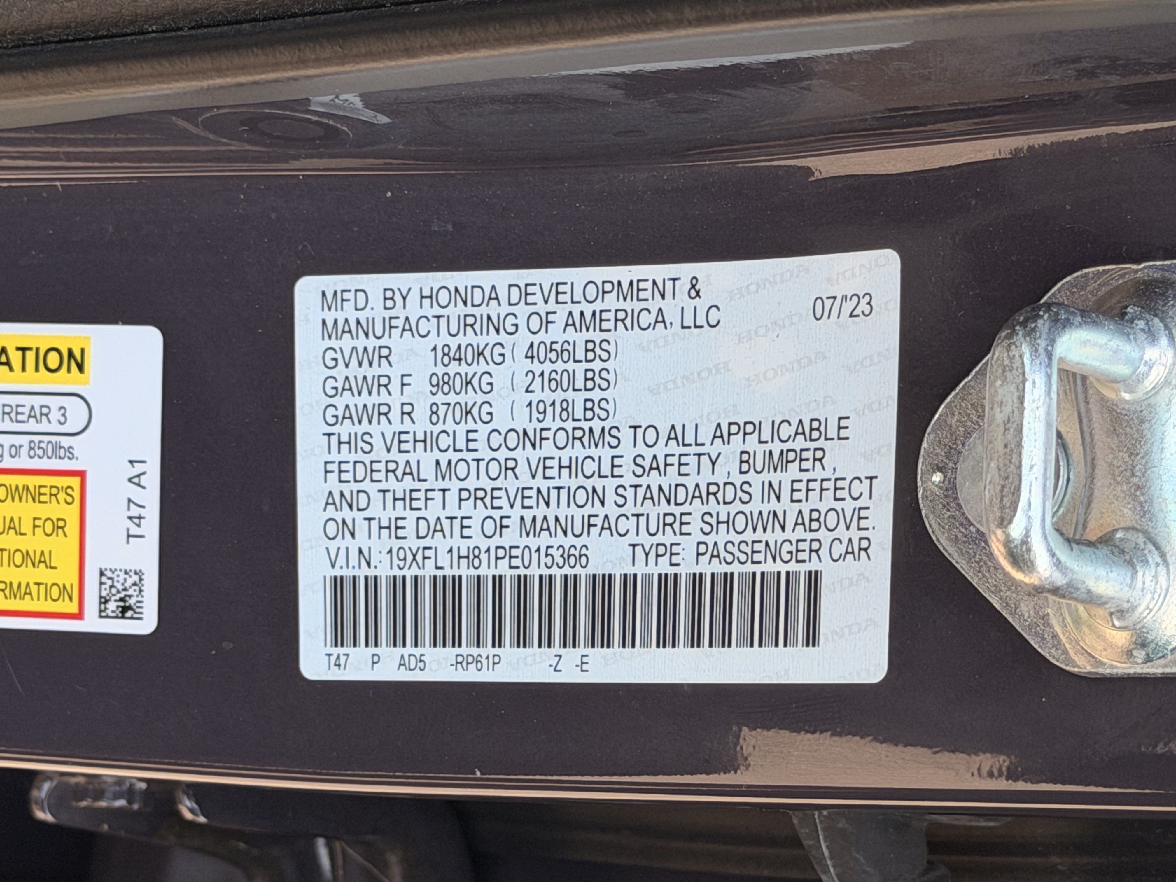 Certified 2023 Honda Civic Sport Touring image 28