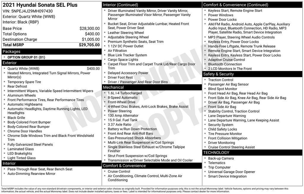 Used 2021 Hyundai Sonata SEL Plus image 22