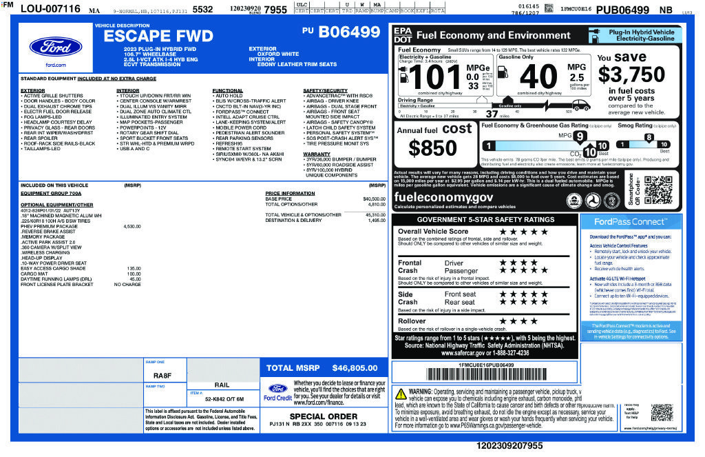 Used 2023 Ford Escape SE w/ PHEV Premium Package FWD image 29