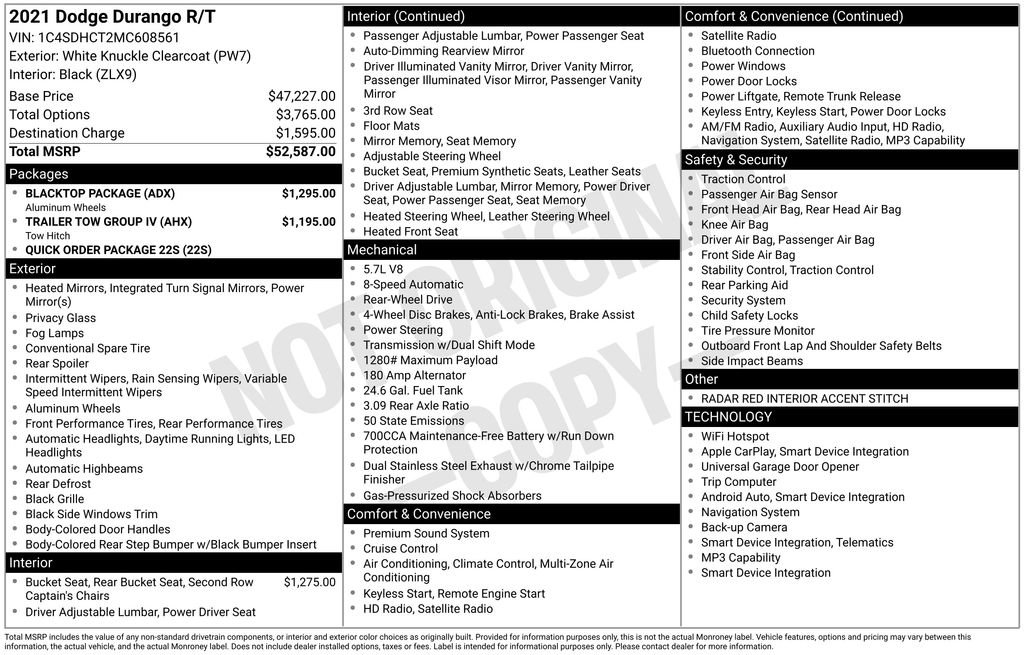 Used 2021 Dodge Durango R/T w/ Blacktop Package image 22