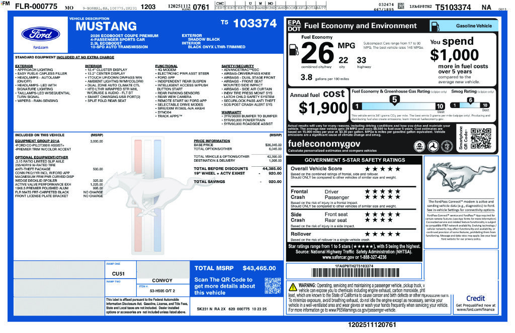 New 2026 Ford Mustang Premium RWD image 23