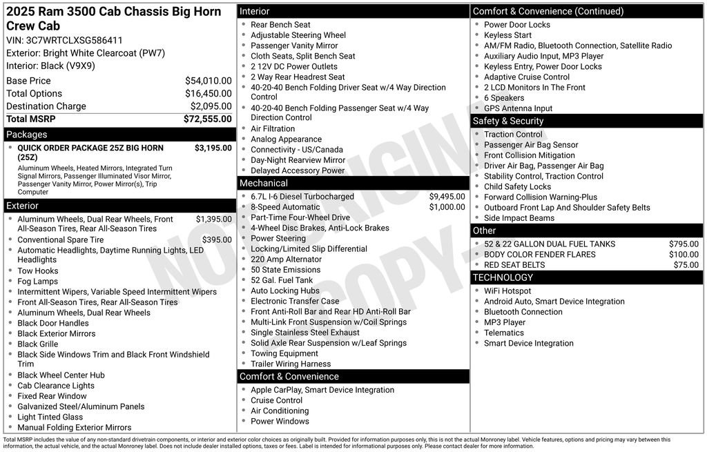 New 2025 RAM 3500 Big Horn AWD/4WD image 6