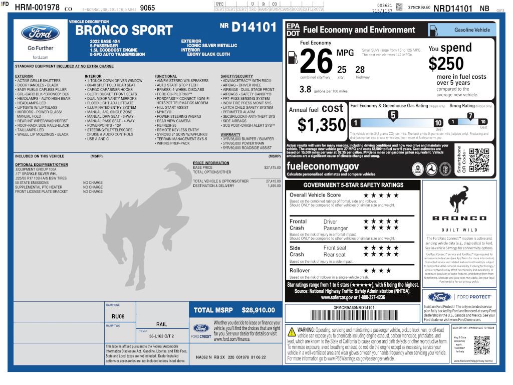 Used 2022 Ford Bronco Sport AWD/4WD image 4
