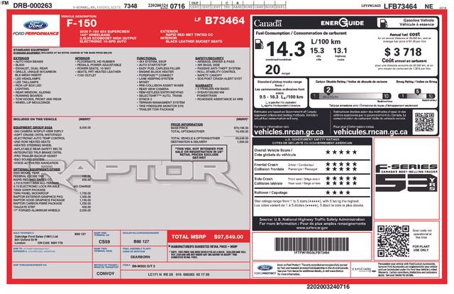 Used 2020 Ford F150 Raptor w/ Equipment Group 802A Luxury image 26