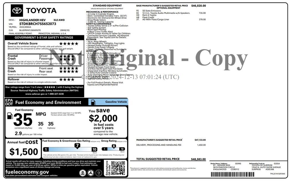 Used 2025 Toyota Highlander XLE image 3