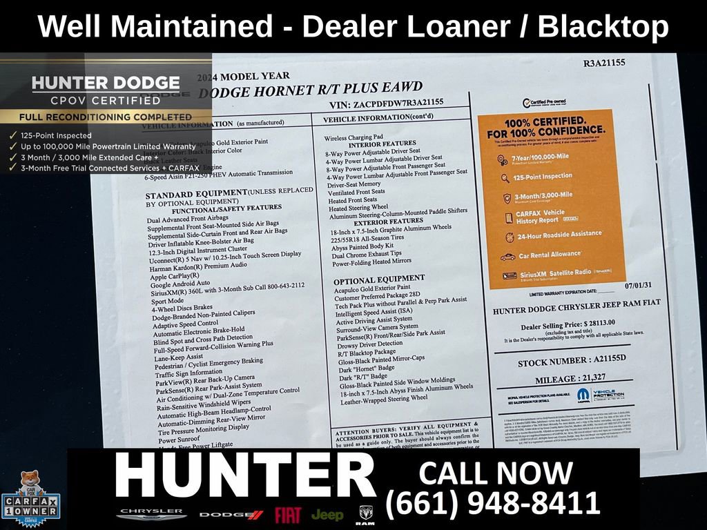 Certified 2024 Dodge Hornet R/T Plus w/ Tech Pack Plus w/o Parking AWD/4WD image 3
