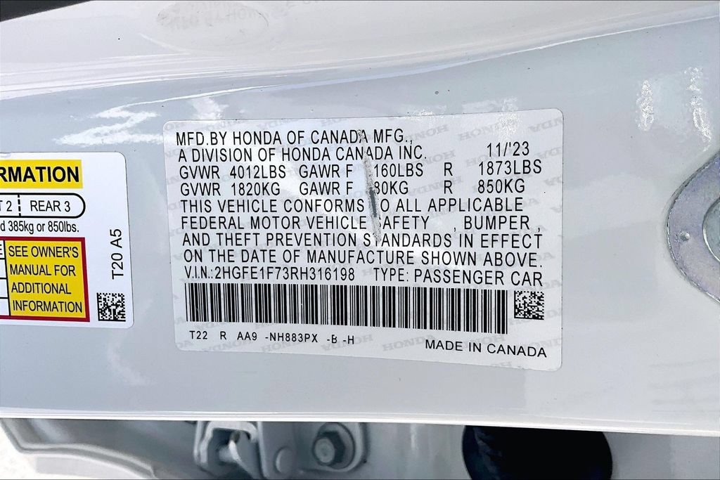 Certified 2024 Honda Civic EX image 18