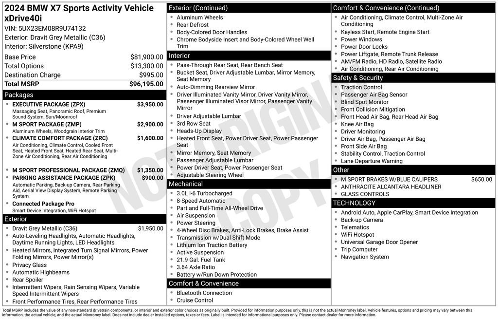 Used 2024 BMW X7 xDrive40i w/ Executive Package image 3