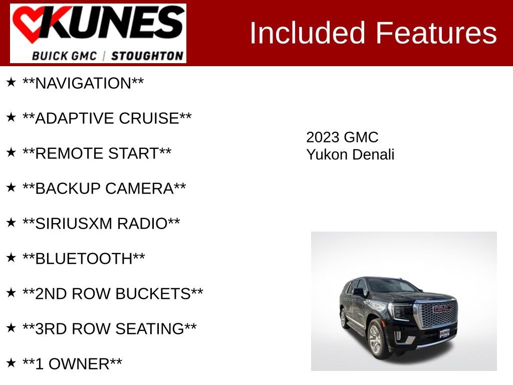 Used 2023 GMC Yukon Denali w/ LPO, Floor Liner Package image 2