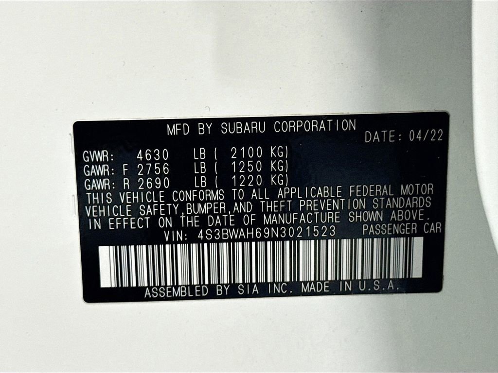 Certified 2022 Subaru Legacy 2.5i Sport image 29