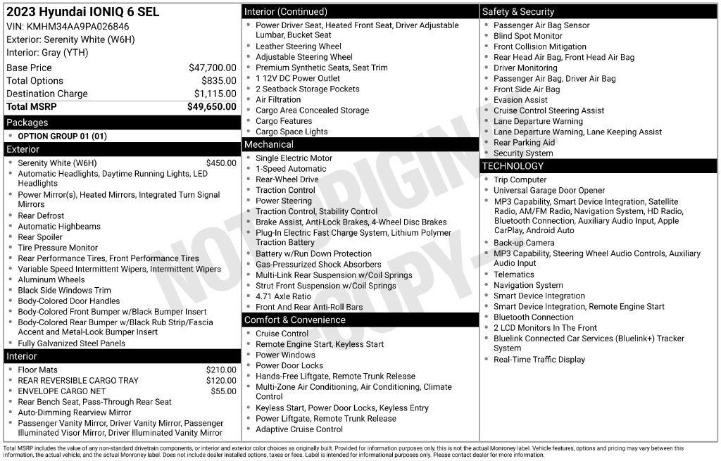 Certified 2023 Hyundai Ioniq 6 SEL RWD image 5