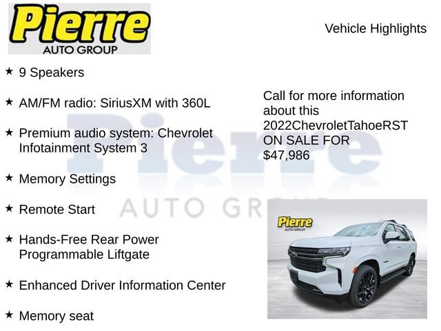 Used 2022 Chevrolet Tahoe RST w/ Luxury Package AWD/4WD image 13