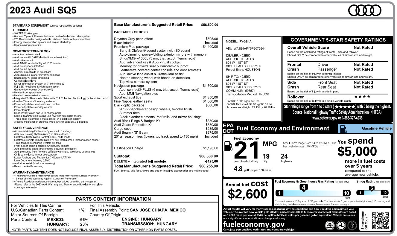 Used 2023 Audi SQ5 Premium Plus w/ Premium Plus Package image 2