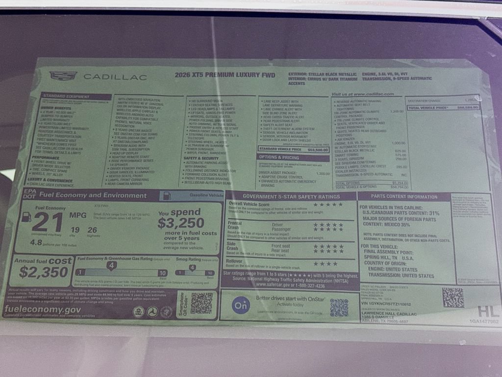 New 2026 Cadillac XT5 Premium Luxury w/ Driver Assist Package FWD image 20