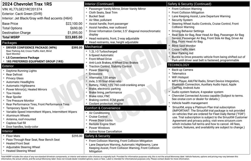 Used 2024 Chevrolet Trax RS w/ Driver Confidence Package FWD image 43